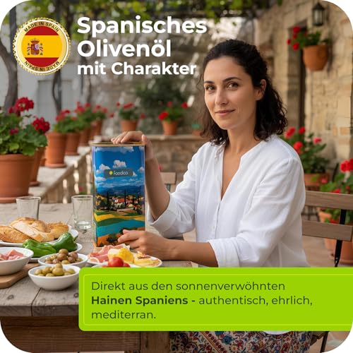 perfekt für gesunde Dressings in der mediterranen Küche. - Detailansicht von Foodico Olivenöl Extra Virgin 1L Spanien �...