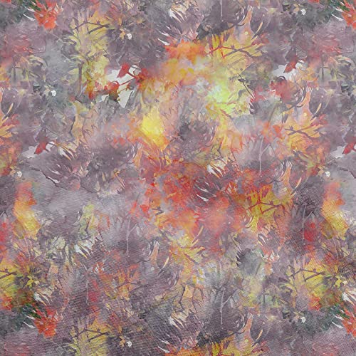oneOone Polyester Spandex Gray Fabric Abstract Floral Sewing Craft Projects Fabric Prints By Yard 56 Inch Wide-1ra