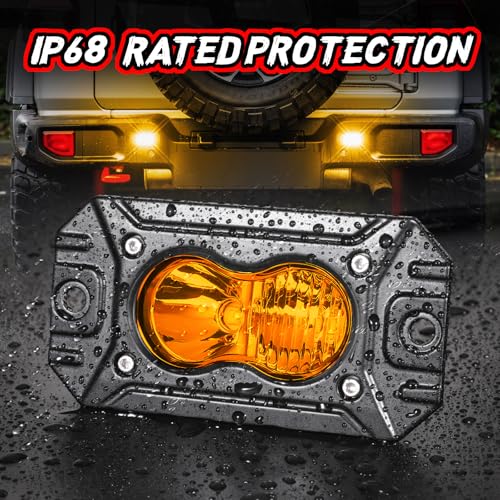 Image of Flush Mount Pod Lights Amber Off Road Fog Driving Lights 4 inch