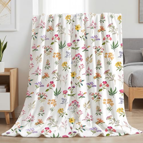 Manta de Tirar Jameswish Floral Ultra Suave de Franela Ligera 50"x60"