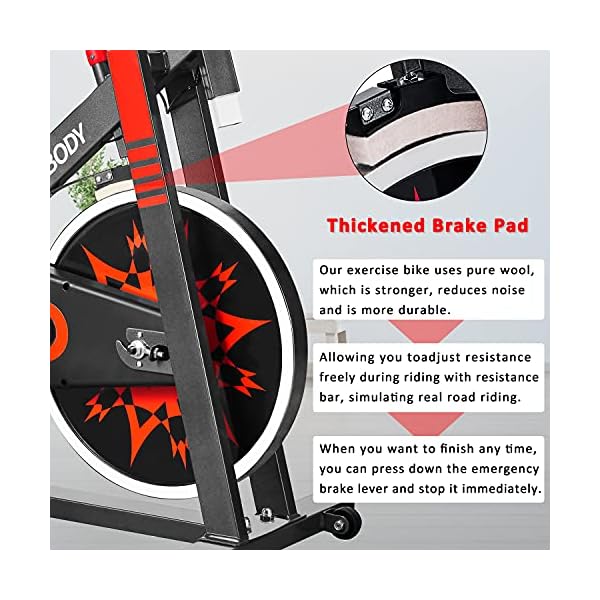 VIGBODY-Exercise-Bike-Indoor-Cycling-Bicycle-Stationary-Bikes-Cardio-Workout-Machine-Upright-Bike-Belt-Drive-Home-Gym VIGBODY Exercise Bike Stationary Bikes for Home, Indoor Cycling Bike 330 lbs Weight Capacity, Spin Bike with Comfortable Seat Cushion, Fitness Bike for Gym Cardio Workout Red