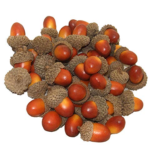 Wenxiaw Bellota Falsa Artificial Decoración Bellota Fruta para el Decoración de la Cocina Decoración de Navidad Decoración de Dispersión de Mesa de Otoño Artesanías, 50 Piezas (Marrón)
