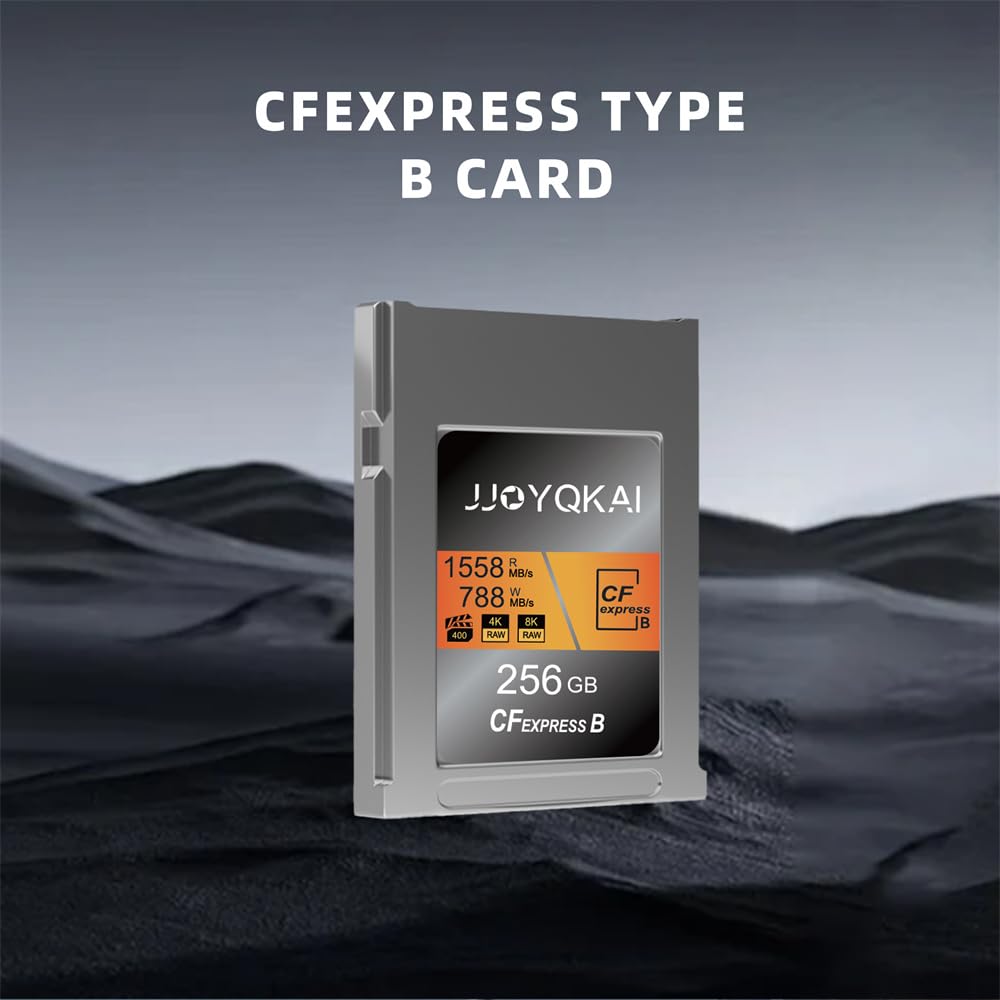 JJOYQKAI 256GB CFexpress Type B Memory Card, Up to 1588/788MB/s, 8K Video Recording Compatible with Nikon Z6/Z7, Canon, DJI