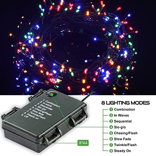 Quntis Battery Operated LED String Fairy Lights 300 LED 40M LED Lighting Chain Battery Operated Ideal for Garden Outdoor Christmas Tree Camping Wedding Birthday Party