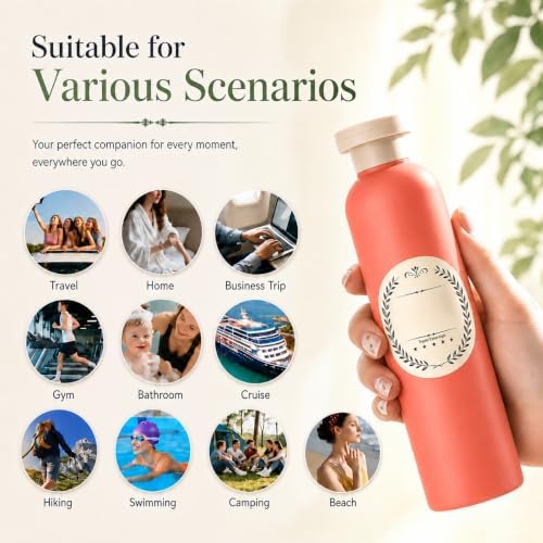 METAPACK 4Pack 6.8oz Travel Shampoo Bottles with Labels, Refillable Travel Bottles, Flip Top Squeeze Bottles, Portable Plastic Toiletry Containers for Lotion, Conditioner & Body Wash(orange, yellow) - 4