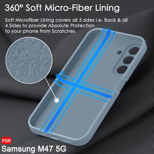Image of TheGiftKart Genuine Liquid Silicone Back Cover Case for Samsung Galaxy M47 5G | Soft Micro-Fibre Lining Inside | Camera Protection Bump | Shockproof Back Cover Case for Samsung M47 (Silicone, Blue)