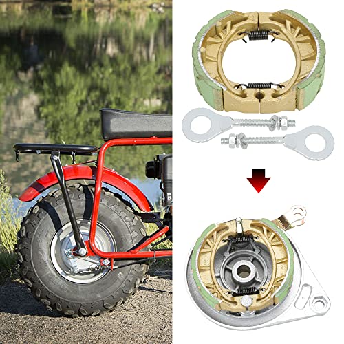 Image of GREHUA Mini Bike Brake Shoes & Chain Adjuster Kit Compatible with Coleman CT200U BT200X CT200U-EX Baja Warrior Heat Massimo MB165 MB200 Predator 212cc 196cc 6.5hp Minibike Scooter Moped Parts Green