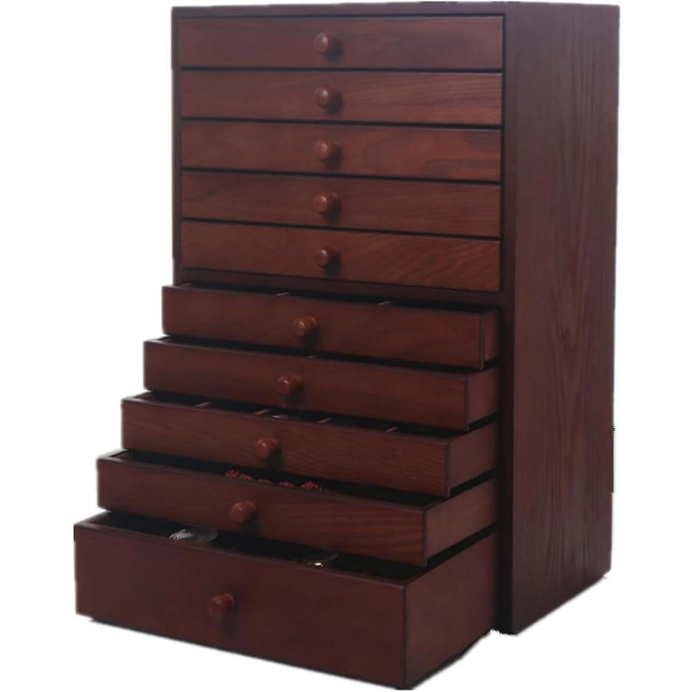 Hlixzoy Wooden Jewelry Box for Women – Display Organizer with Compartments for Earrings, Rings, Necklaces, And Bracelets