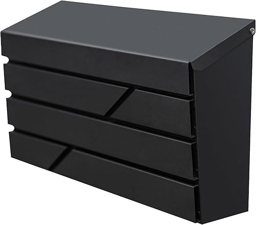 YOOBOX Soporte de pared para buzón, buzón de gran capacidad para exterior, cubierta de acero galvanizado y buzón de metal a prueba de óxido, 15.74 x