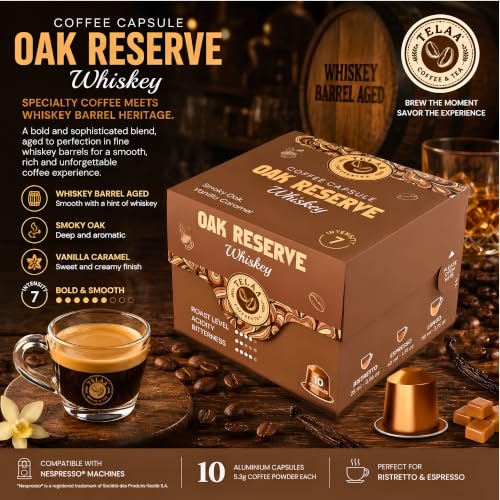 Image of Telaa Barrel-Aged Coffee Pods Combo - Whiskey • Rum • Wine Aged Capsules | 100% Arabica | 30 Capsules Gift Set | Premium Diwali Coffee