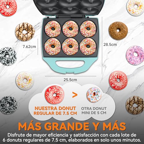 Miniatura 2 de Baker S Friend Máquina Para Hacer Rosquillera Y Mini Donuts 6 X 7.5 Cm, Bandeja Para Hornear, Fiesta De Donuts, Aqua