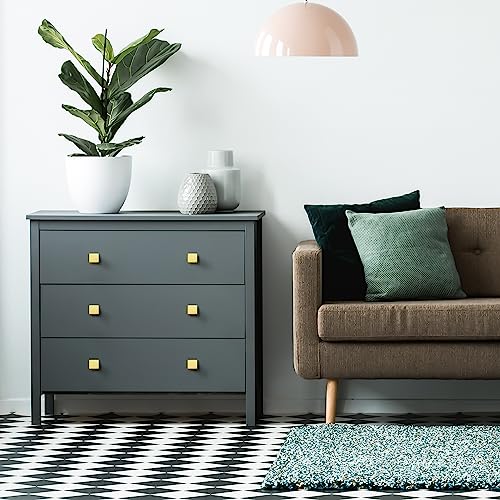 Image of Ravinte 10 Pack Square Brushed Brass knobs Cabinet Kitchen Hardware Dresser Drawers Cabinet Door Knobs with Screwdriver