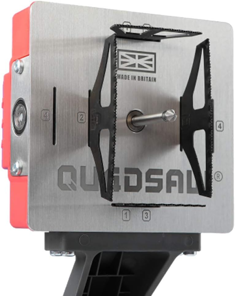 square hole cutter drill attachment, designed for installing outlet gang boxes and light switches