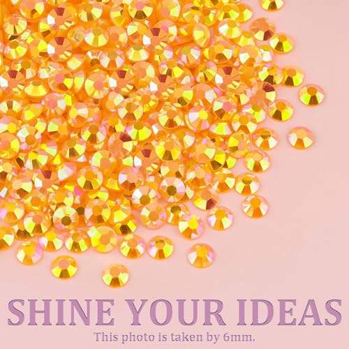 Image of Resin Jelly Rhinestones for Crafting with B7000 Jewelry Glue, 1 Box Light Orange AB Flatback Crystal with 3Pcs 10ml Glue, Bedazzling Non Hotfix Gems for DIY Tumblers Clothing Shoes Manicure
