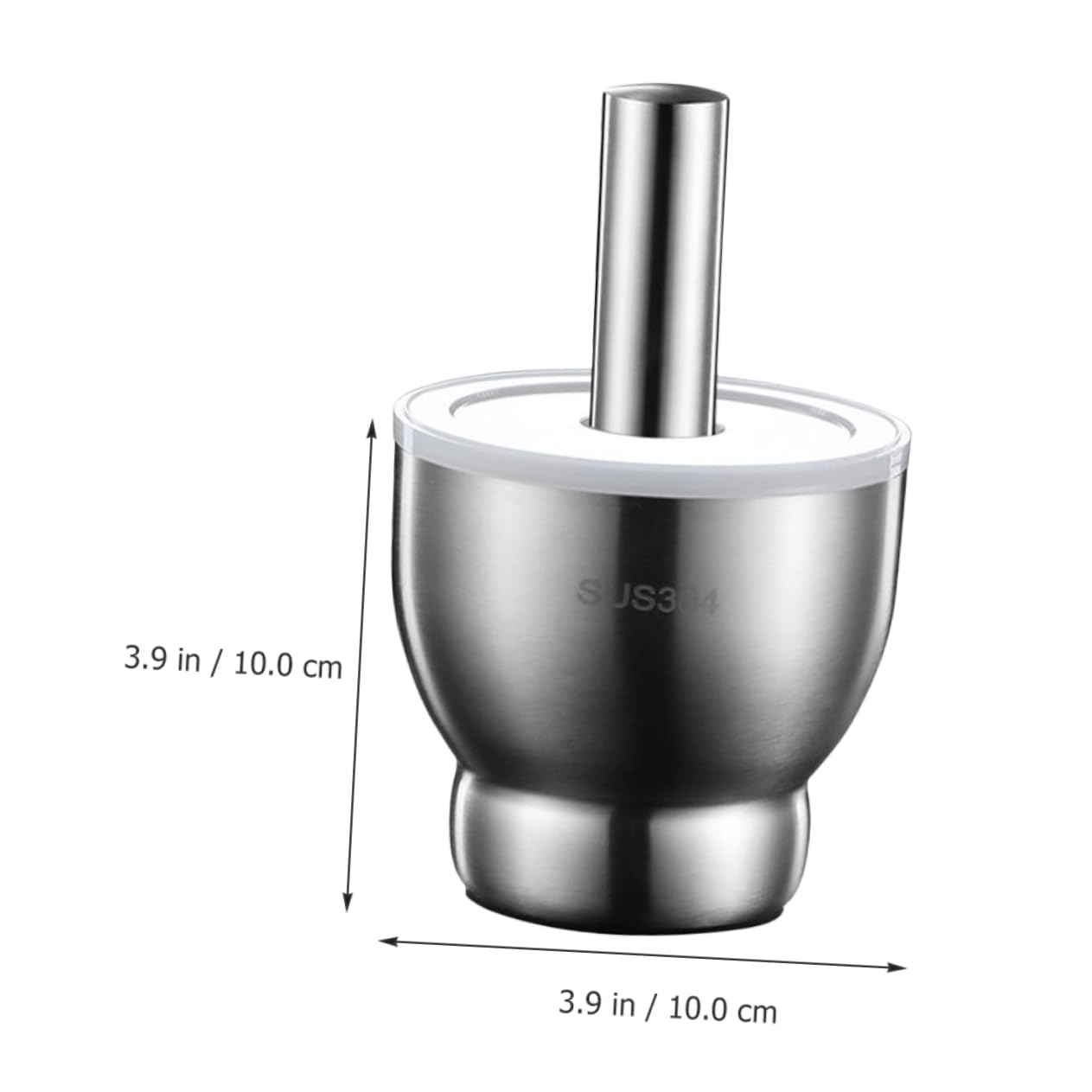 1 Set &Amp; Stößel Knoblauchmühlen Küchengeschirr Stößel Und Schüssel Mit Deckel Und Große Mahlschüssel Aus Edelstahl Metall Und schüssel Chilipulver Pürierwerkzeug