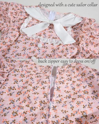 Vestido Colonial para Niñas con Delantal y Capota miniatura 3