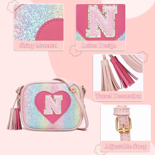 Image of KKXIU Birthday Gifts for Girls Initial Toddler Purse Cute Kids Crossbody Bag