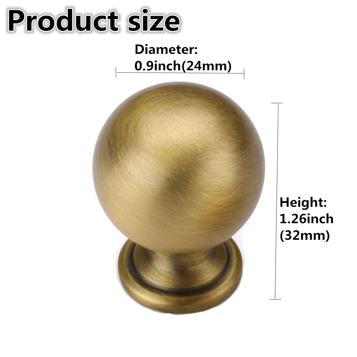 SYZOW 6 Pièces Boutons de Tiroir Laiton antique, Boutons de Meubles Armoire en, Poignees de Porte de Cuisine (Bronze brossé)