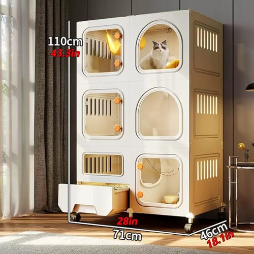 Cage robuste et spacieuse pour chat avec bac à litière et design amovible - 2