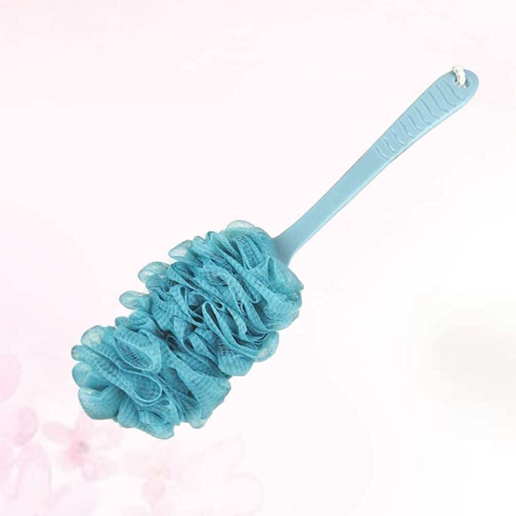 Szczotka do kąpieli z gąbką z uchwytem do kąpieli Długi złuszczający szczoteczka do kąpieli Body Washin (niebieski) Szczotki do kąpieli i ciała