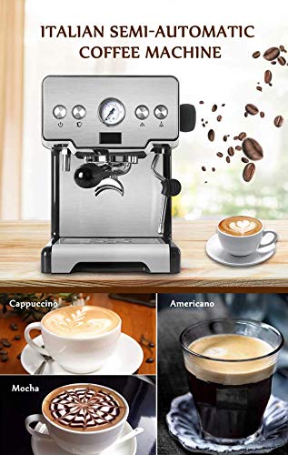 N&W 15 Bar Semi-Automatic Coffee Maker Cappuccino Milk Bubble Maker Americano Espresso Coffee Machine for Home – Bild 3