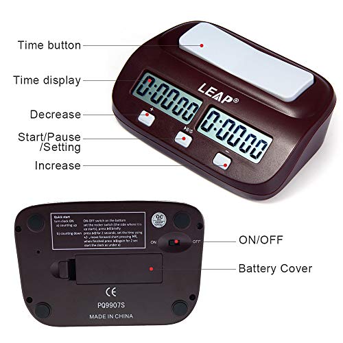 Relógio para Xadrez Leap Novo Digital Compacto Pq9907s