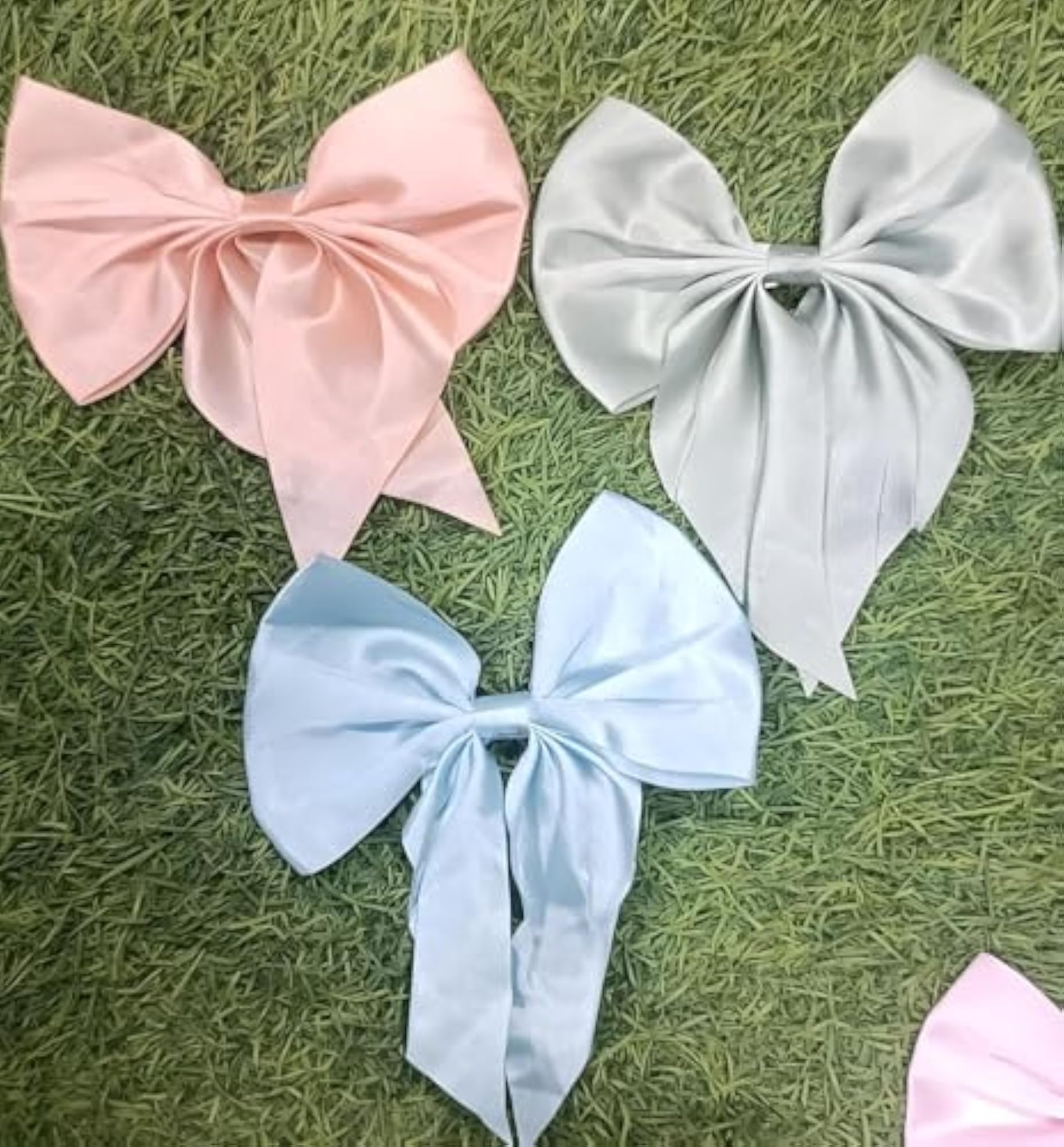 Premium Oversized Satin Hair Bows Clips, 2-Pack