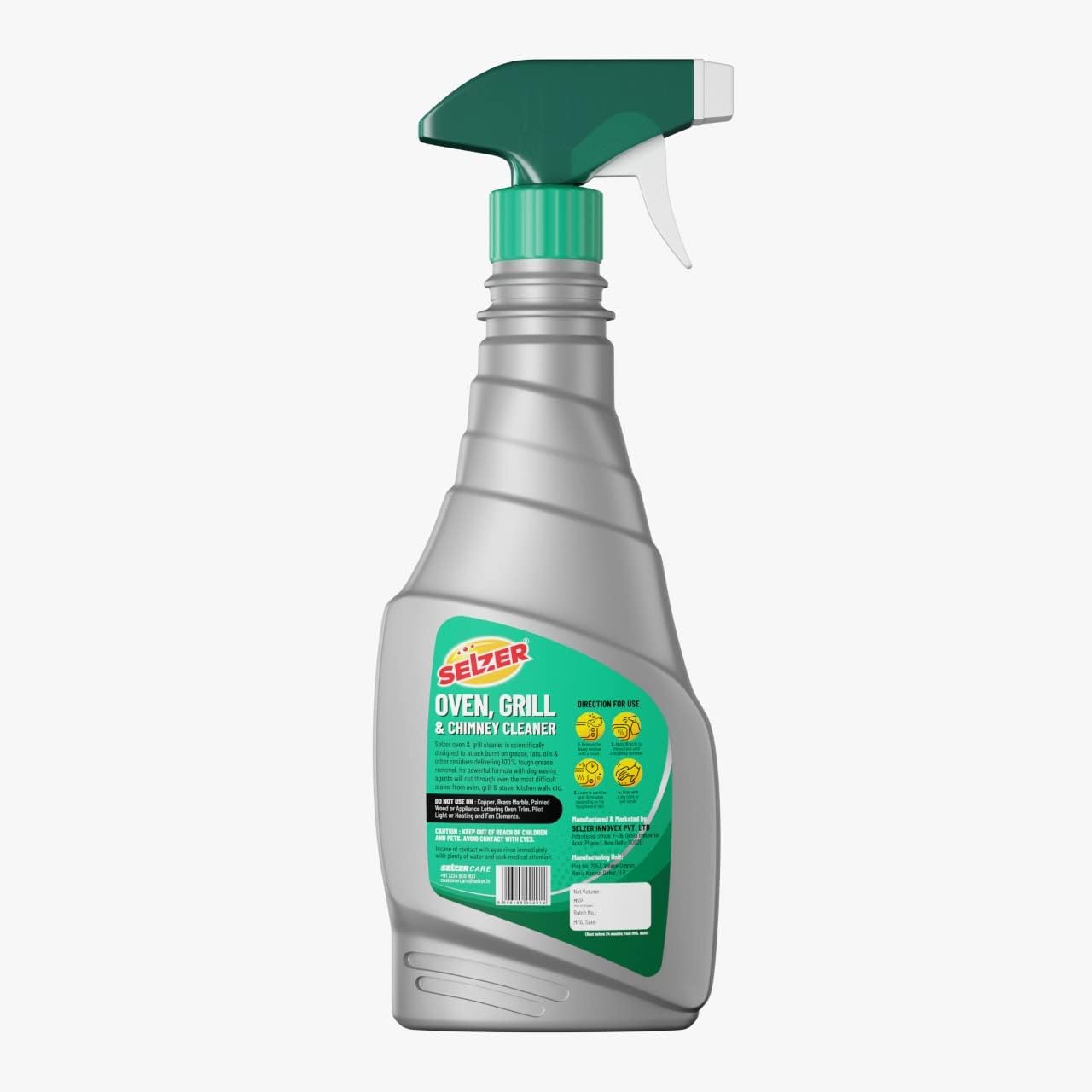 Selzer Oven Grill and Chimney Cleaner - Powerful Grease Removal, Heavy-Duty Cleaning - 500 ml (Pack of 1)