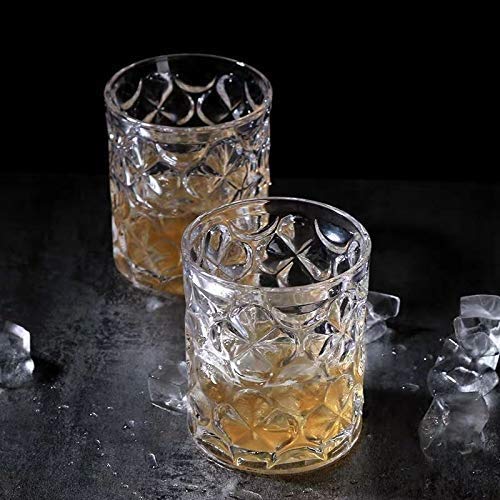 MZP Italin Premium Luxury Whiskey Glasses Set of 6, 300 ML Old Fashioned Glasses, Bourbon Glasses, Premium Scotch Glasses, Rocks Glasses, Cocktail Glasses, Clear Rum Glasses, Bar Glasses, Whiskey Glasses (300 Ml, 6)