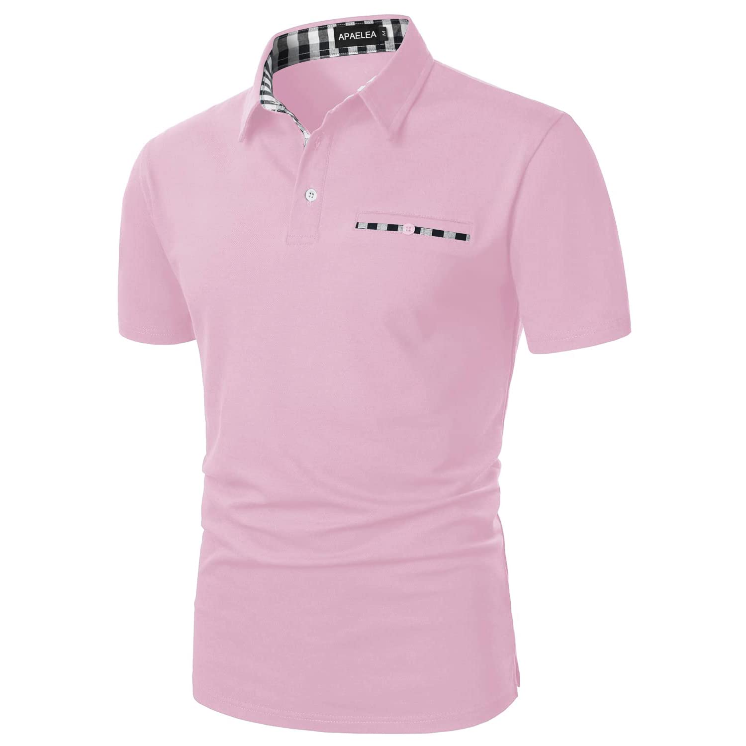 Polos Homme Manches Courtes Col Contrasté Hauts de Tennis de Golf