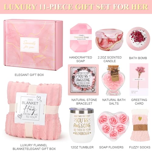 Birthday Pamper Gifts for Women, Luxury Hug in a Box Self Care package for Her Relaxation Spa Gifts Sets, Wellbeing Get Well Soon Hamper Gifts Ideas for Women Best Friend Bestie Sister - Image 3