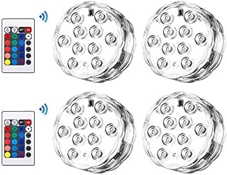 Luz Led Para Piscina,Pool Lights, EECOO Submersible LED Lights, RGB IP68 Waterproof Underwater Vase Tea Lights with IR Remote Control, LED Pond Pool Lighting for Hot Tub Fountain Decoration Lamp for W