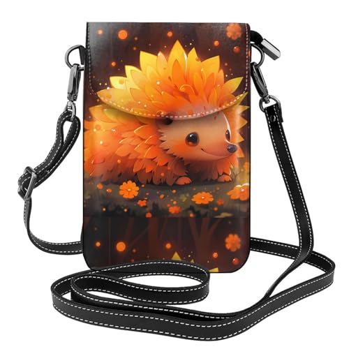 Pochette téléphone portable femme motif hérisson orange : protégez votre smartphone en marche