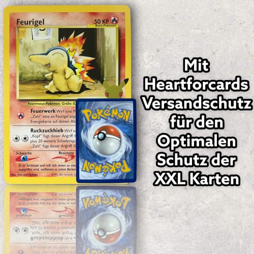HEART FOR CARDS Pokemon XXL Karten Deutsch 2er-Pack Jumbo Oversized Zufällige Rarität V/VMAX/HOLO/EX/GX + Heartforcards® Versandschutz