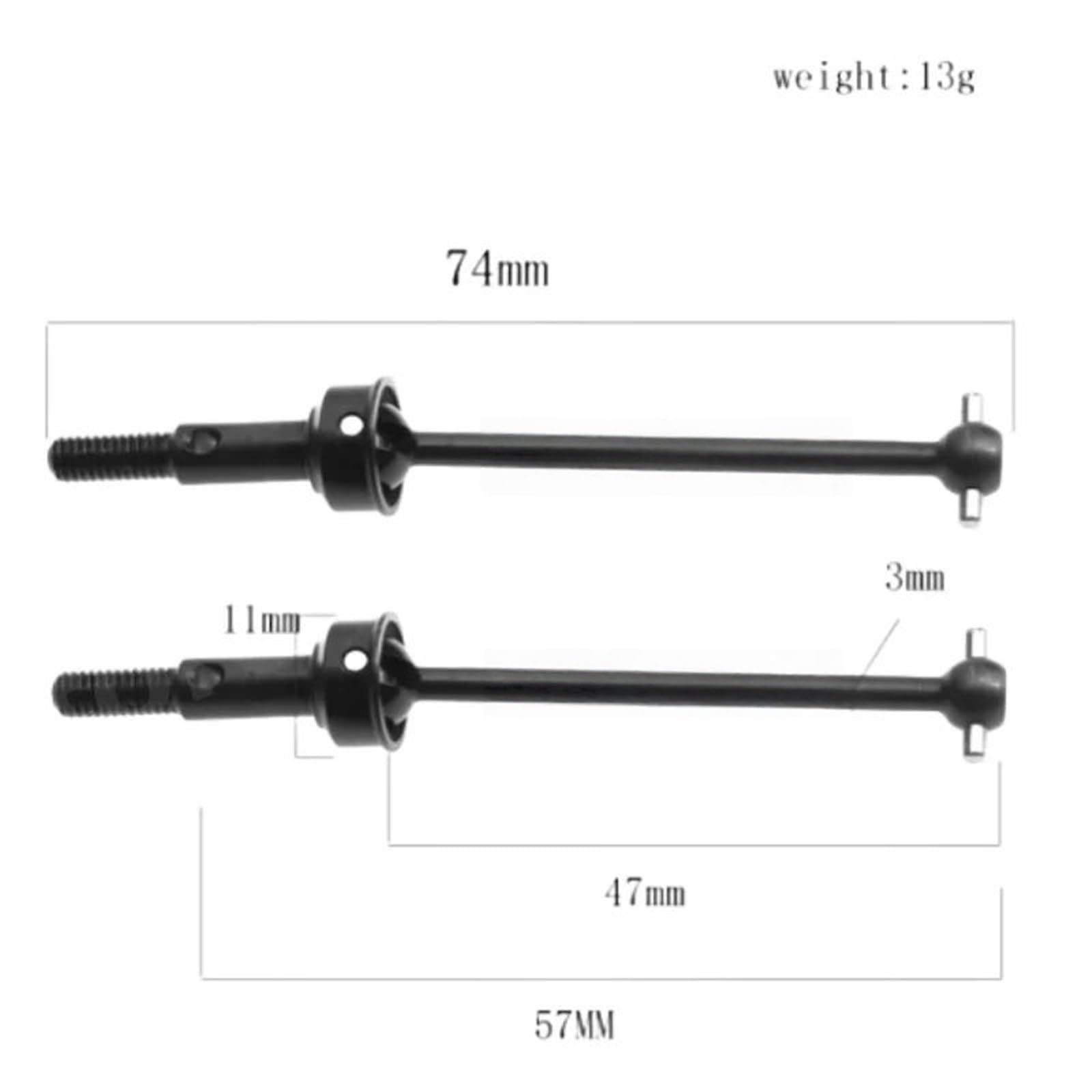 Per Yokomo YD2 YD-4 Y4-010-A 1/10 2 Pezzi 47mm Bone Universale Albero Trasmissione Parti CVD Accessori Per 4WD RC Drift Car Parts
