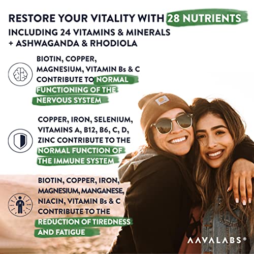 Multivitamin Complex with 24 Vitamins and Minerals + Ashwagandha and Rhodiola Rosea - Multivitamin Tablets for Women and Men - with Vitamin C & Vitamin D - Multivitamins and Minerals - 120 Capsules - Image 3