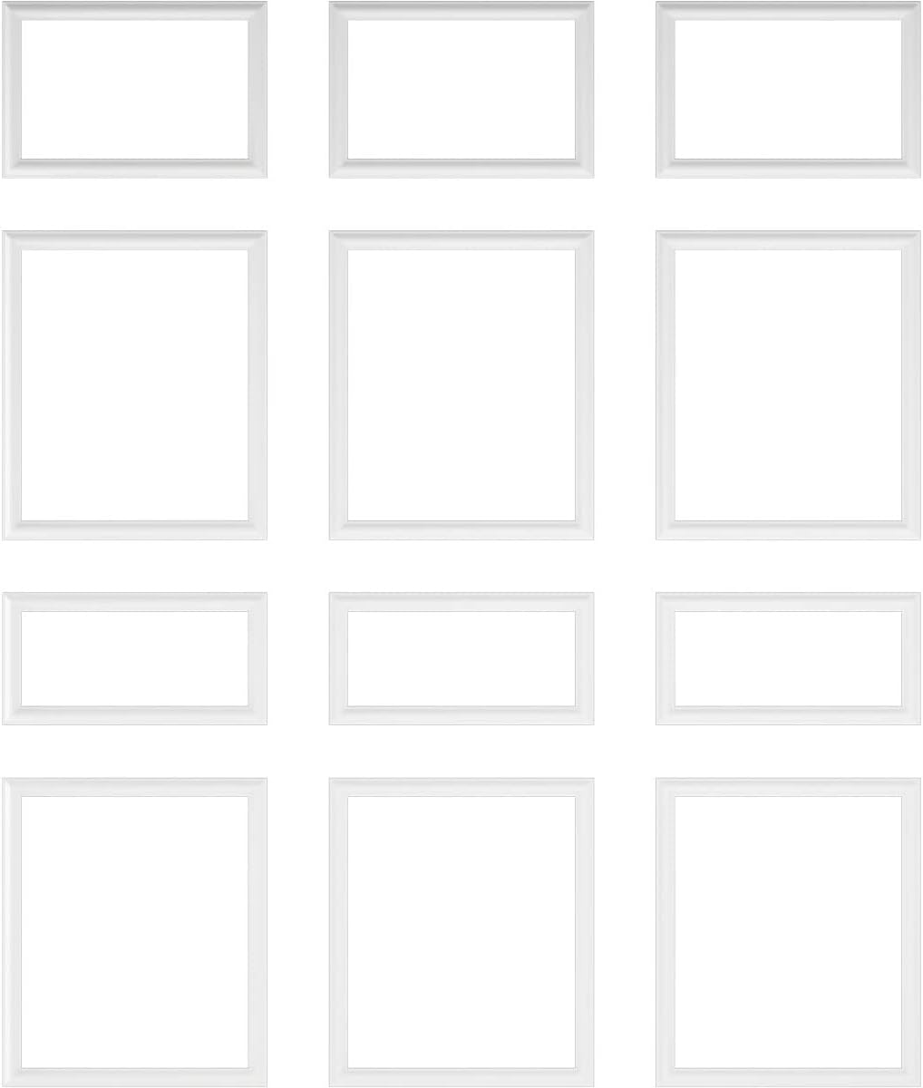 Ekena Millwork WPKUFW013P108 94 1/2" L Ashford Square Full Wall Wainscot Paneling Kit, 108"H to 132"H, Primed White