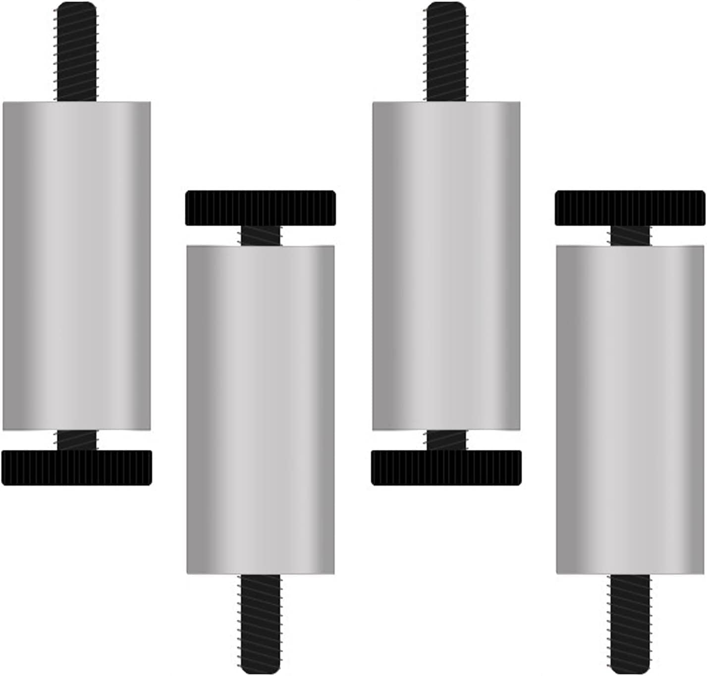 4 Pcs Washing Machine Feet Adjustable Refrigerator Legs Cabinet Legs Silver Table Legs Diy Furniture Feet Metal Risers Perfect For Wardrobe,Tv Cabinets,Nightstand,M8 Scre