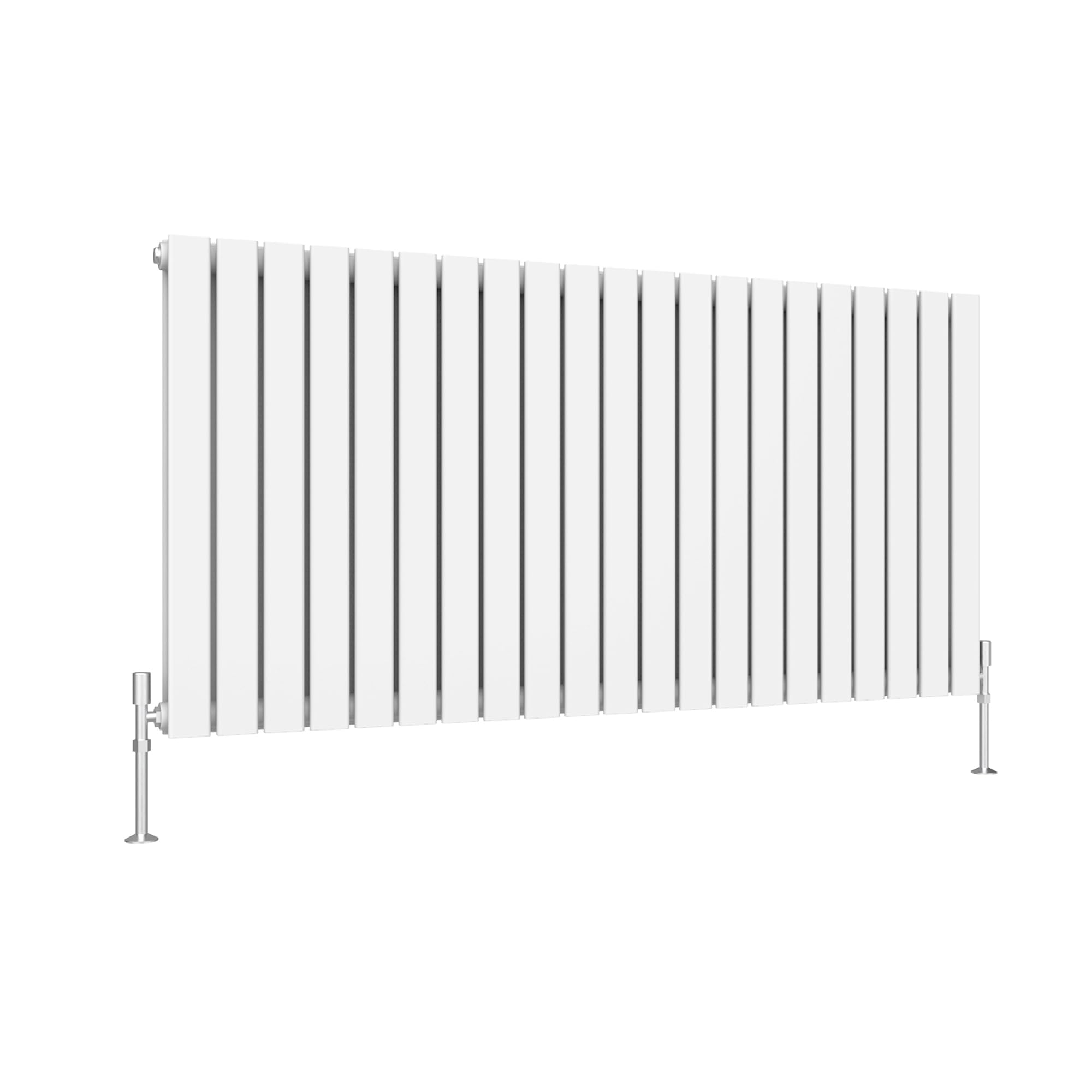 Sline Sanitary White Flat Panel Designer Radiator 600X1428mm Horizontal Double Column Wall Mounted Central Heating Radiator For Bathroom & Living Room