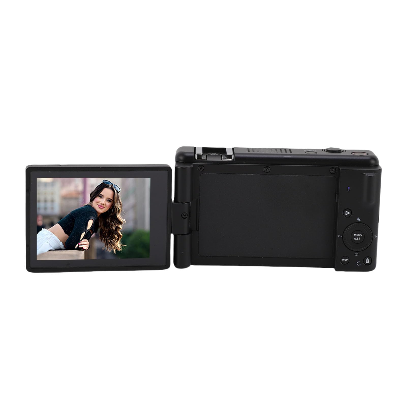 Fotocamera Digitale 5K per la Fotografia, Fotocamera Mirrorless con Zoom 18X e Messa a Fuoco Automatica da 80 MP, Schermo Orientabile a 270° da 2.8 Pollici e Flash LED (BLACK)