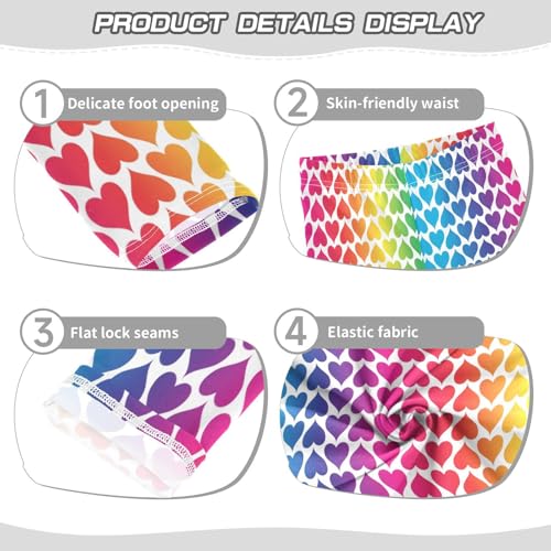 Toddler Girls Leggings Printed Yoga Pants Leggings Rainbow Love Hearts for Kids3