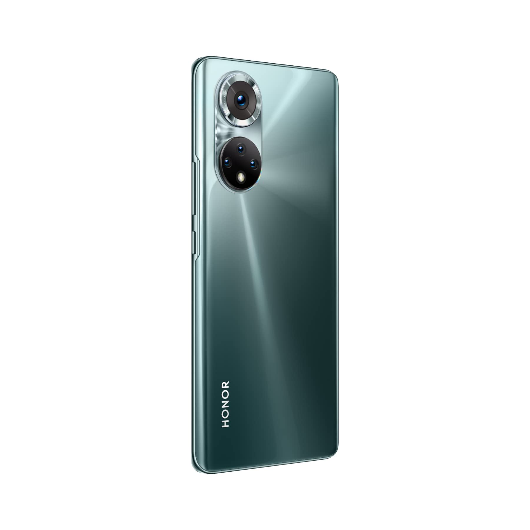 HONOR 50 Smartfon 5G, telefon komórkowy bez simlocka z 6 + 128 GB i kamerą 108 MP, Dual-SIM, zaokrąglony, 6,57-calowy wyświetlacz z 120 Hz i systemem Android 11, wersja globalna Emerald Green