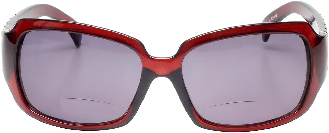 Calabria 830 Womens Polarized Bifocal Sunglasses Oversized Reading Sunglass Readers Bi-Focal Crystal Accents UV Protection