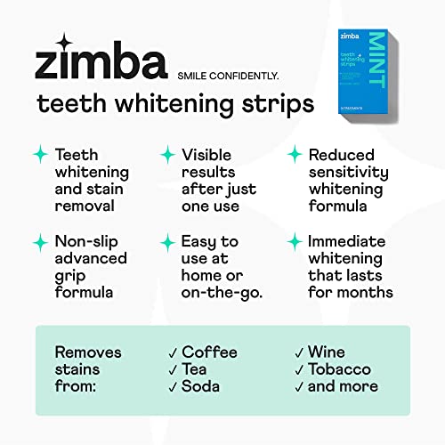 Zimba 20190120 Teeth Whitening Strips Vegan Whitening Strip Enamel Safe Teeth Whitening Hydrogen Peroxide Teeth Whitener thumb #3