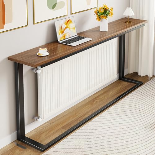 YANGLLYJ Estrecho Mueble radiador, Estante metálico balda radiador, Cubre radiadores, Mesa Auxiliar Minimalista para sofá, Pasillo, Sala de Estar y recibidor(Brown,80x80x20cm/31x31x8in)