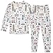 ALAZA Cartoon Big Ben London Cityscape 2 Piece Pajama Set Long Sleeve Top and Pants Sleepwear Unisex 5T
