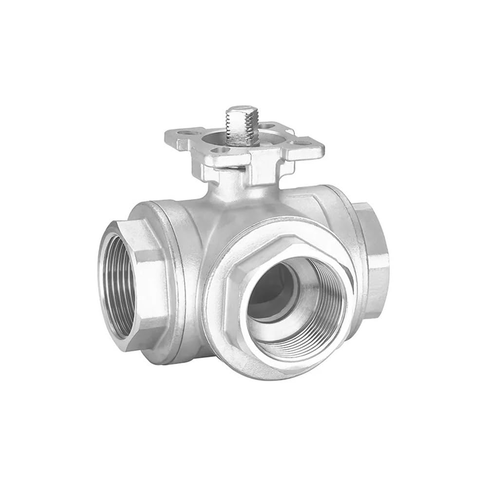 DN8/DN10/DN15/DN20/DN25 SS304 Stainless Steel High Platform Three-way Female Thread Ball Valve T/L Type(DN10,L Type)