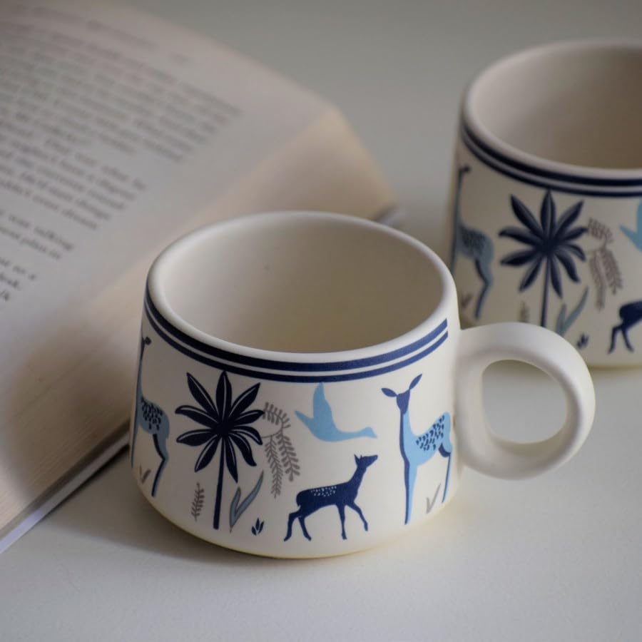 Nature Forest Coffee/Tea Cup (Set of 2) - Ceramic Mugs for Gift to Best Friend Tea Mugs Coffee Mugs Microwave Safe Coffee Mugs Ceramic Tea Cups (B0C9X2C1GK) Amazon Price History, Amazon Price Tracker