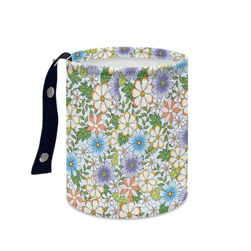 Image of Colorful Floral Waste Basket for Cars Car Garbage Can - Back Seat, Floor, or Hanging Headrest Car Accessories Interior Road Trip Essentials