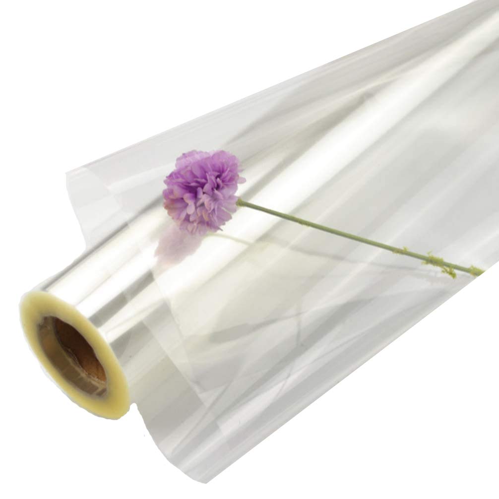 1 Roll Clear Cellophane Wrap Roll Ramadan Eid Mubarak Transparent Wrapping Cellophane for Flower Baskets Gift Wrap Crafts Supplies / 43cmx25m